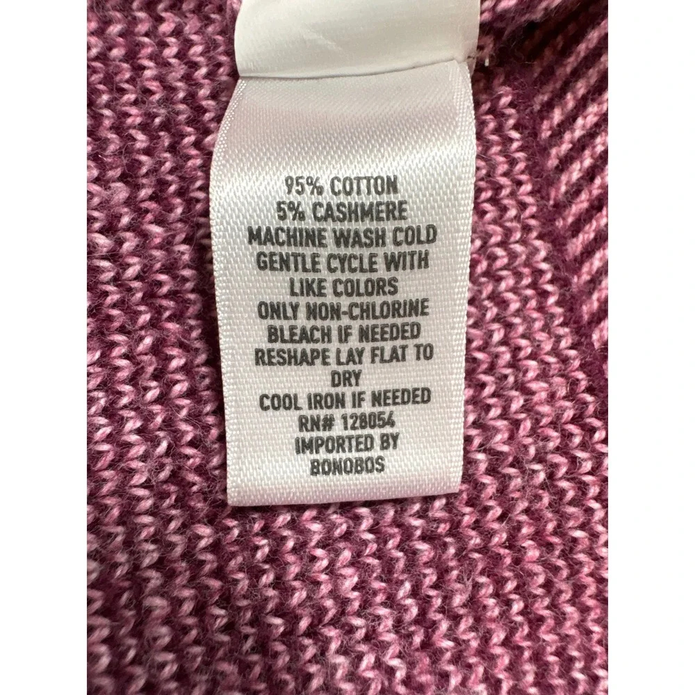 Bonobos Mens Burgundy‎ Striped Cotton Cashmere Crewneck Sweater Large BST00676N
